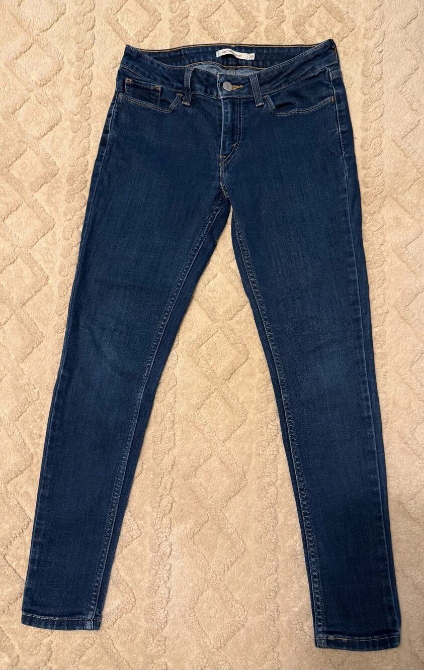 Levi's 535 Mid Rise Pants Stretch Super Skinny jeans Size 28